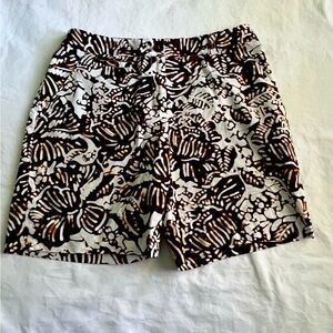 Jones New York Signature 100% cotton, lightweight, brown and white shorts size 4